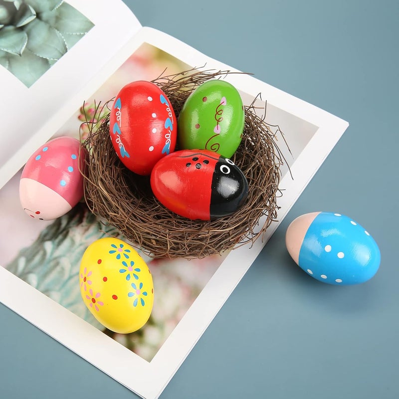 DOMG 12 Pcs Wooden Egg Shakers Musical Percussion Instruments - Image 4